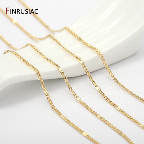 2022 Fashion Jewelry Making Chain Accessories Wholesale, 14K gold Plated Metal Chains For Earrings Nexklaces Making DIY Material ► Photo 1/6