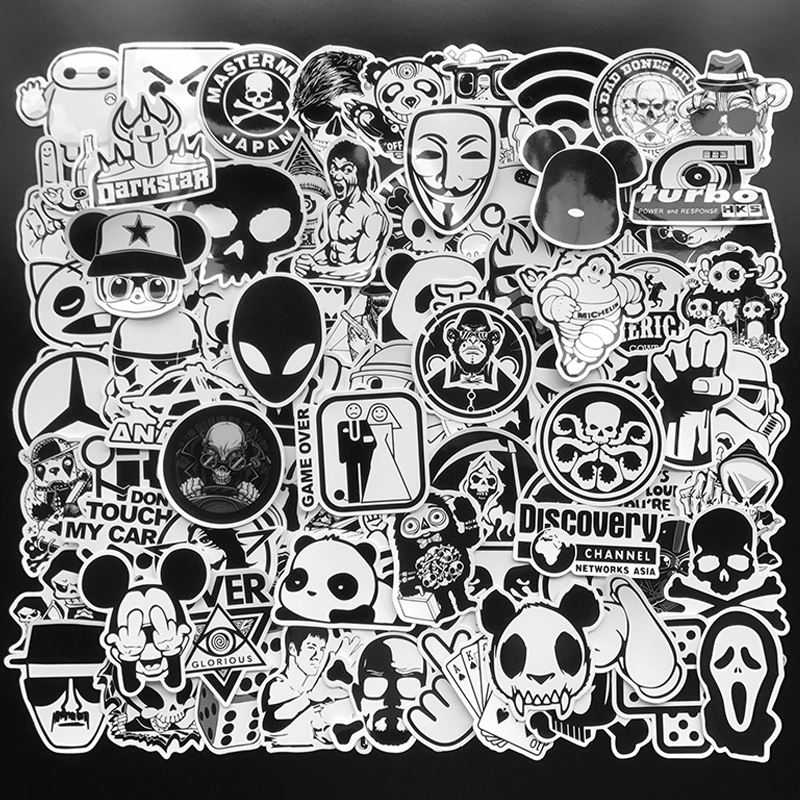 100Pcs Random Black and White Stickers Graffiti Punk JDM Cool Sticker Bomb  for Laptop Skateboard Luggage Bike Motorcycle Helmet - Price history &  Review | AliExpress Seller - MR. POOL TOY Store | Alitools.io