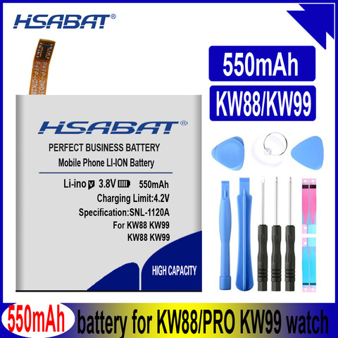 HSABAT KW88 550mAh Battery for kingwear Smart Watch KW99 KW88 KW88 Pro Batteries ► Photo 1/6