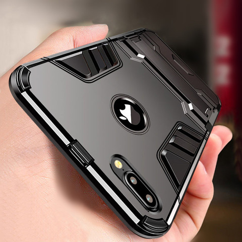 Luxury 3D Cool Armor Case For iPhone 8 7 6 6S Plus 5 5s SE Hybrid Shockproof Rugged Case For iPhone X XS MAX XR Stand Cover Case ► Photo 1/6