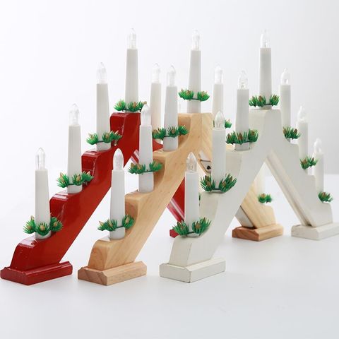 Christmas Candle Holders Table LED Window Decoration Wooden Candlestick Holder Decor Light Decoration Porta Velas Gift FC037 ► Photo 1/6