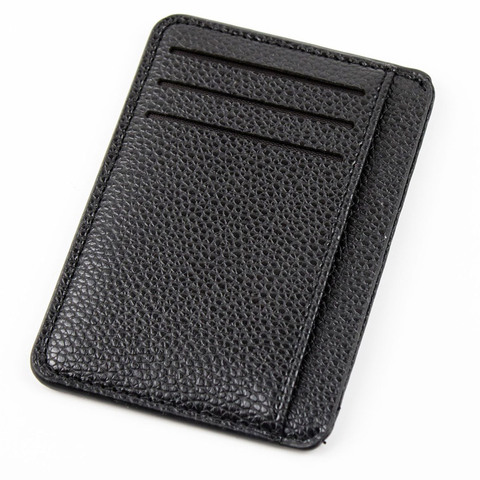 Fashion Men Card Holder Durable PU Leather 6 Cards Slot Ultra-thin Lichee Pattern Wallet 8.3x11.8x0.5CM ► Photo 1/6