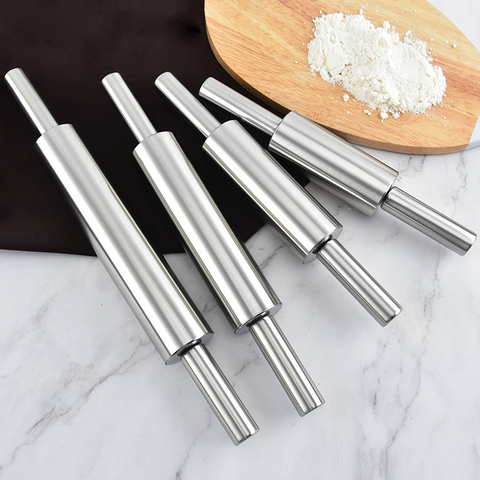 Stainless Steel Rolling Pin Non Stick Craft Baking Creation Stainless Steel Rolling Pin for Cakes Cookies Pasta Dough Pizza ► Photo 1/6