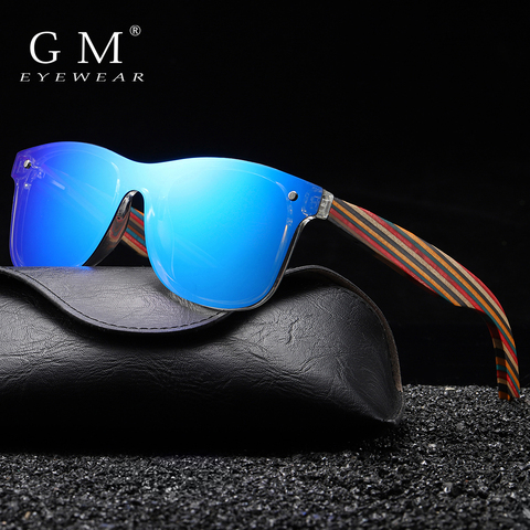 GM Color Skateboard Wooden Sunglasses Women Polarized Fashion Sun Glasses Original Wood Oculos de sol masculino ► Photo 1/6