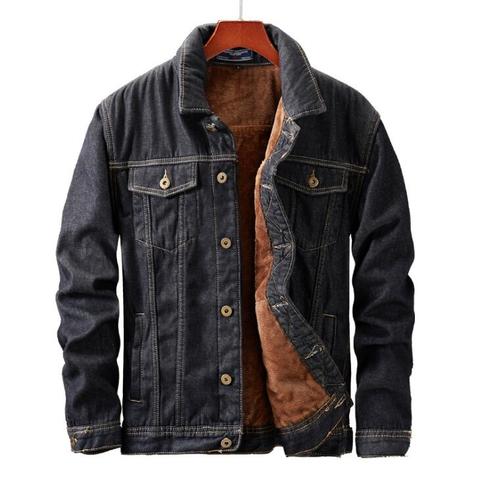 2022 Winter Men Denim Jacket And Coat Warm Fleece Denim Jackets Fashion Mens Jean Jackets Outwear Male Cowboy ► Photo 1/6