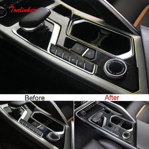 Tonlinker Interior Car Gear Panel Cover Stickers For Geely Tugella FY11 2022-20 Car Styling 1/2 PCS ABS/Metal Cover Stickers ► Photo 1/6