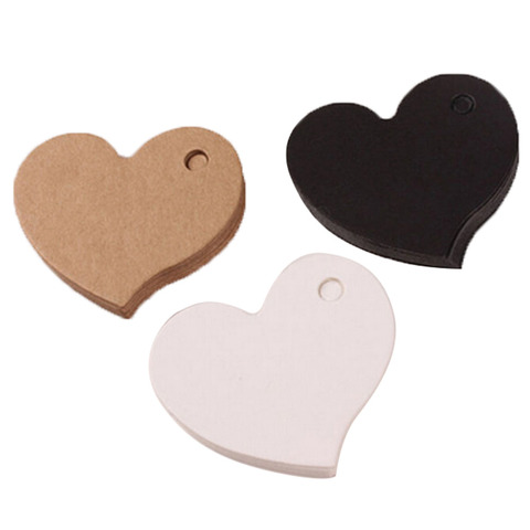 50pcs Kraft Paper Card Wedding Favour Price Label Heart Shape Garment labels Gift Tag DIY Tag Party Favor ► Photo 1/6