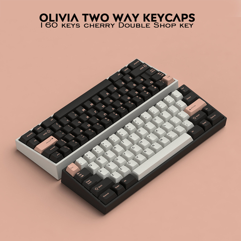 160 Keys DOUBLE SHOT Cherry Profile Olivia PBT Keycap Thick For Filco CHERRY Ducky iKBC Mechanical Gaming Keyboard ► Photo 1/1