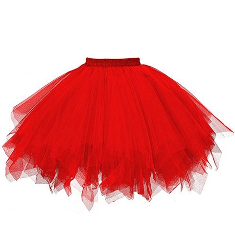 Tulle Wedding Accessories Petticoat Short Slip Dress Red and White Tutu Puffy Skirt Rockabilly Crinoline for Girl Petticoat ► Photo 1/6
