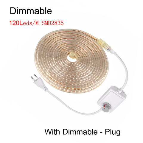 Dimmable 220V LED Strip Light Waterproof 1M 5M10M 25M Kitchen Outdoor Garden Lamp Tape Living Room Decoration Super Bright ► Photo 1/6