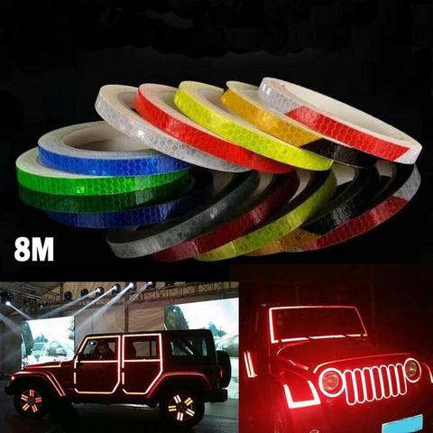 8m Car Stickers Reflective Decoration Tapes Motorcycle Bike Body Rim Wheel Strip DIY Supply ► Photo 1/6