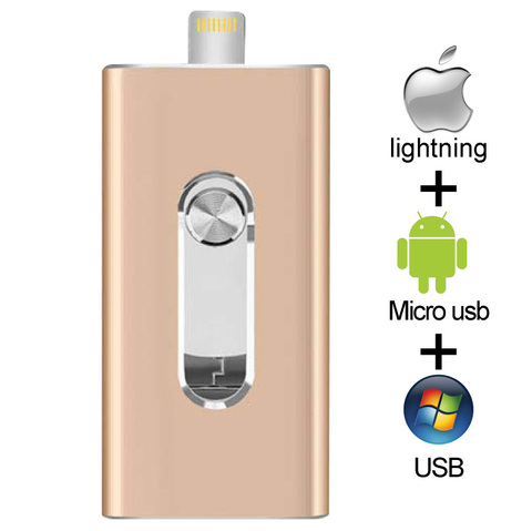 OTG USB Flash Drive For Apple iPhone iPad iPod Mobile USB Flash Disk USB Stick Flash Pen Drive 128G 64GB 32GB 16GB Usb Flash 3.0 ► Photo 1/6