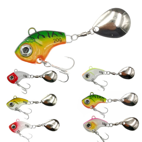 1Pcs Rotating Metal VIB vibration Bait Spinner Spoon Fishing Lures 5/10/15/20g Jigs Trout Winter Fishing Hard Baits Tackle Pesca ► Photo 1/6