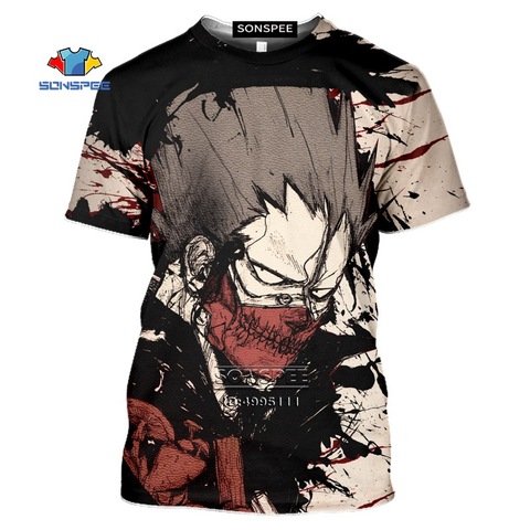 SONSPEE 3D Printed Dorohedoro Men's T-shirt Horror Anime Manga Tshirt Summer Short Sleeve Harajuku Shirt Skull Mask Casual Tees ► Photo 1/6