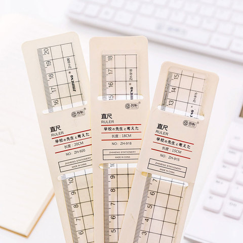 1Pcs 15cm 18cm 20cm Transparent Simple Ruler Acrylic Rulers Simple Style Learning Stationery Drawing  Office School Supplies ► Photo 1/6