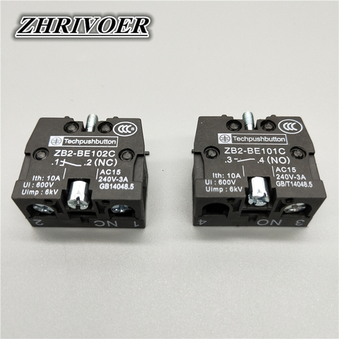 2Pcs XB2 Series Button Switch Silver Alloy Contact Switch Accessories N/O N/C 10A/600V ► Photo 1/6