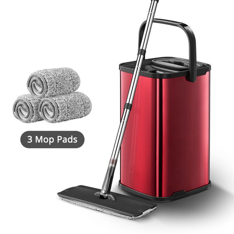 Flat Squeeze Spray Mop Free Hand Wringing Stainless Steel Mop With Bucket Spin Cleaning Microfiber Mop Home Kitchen Floor Clean ► Photo 1/6