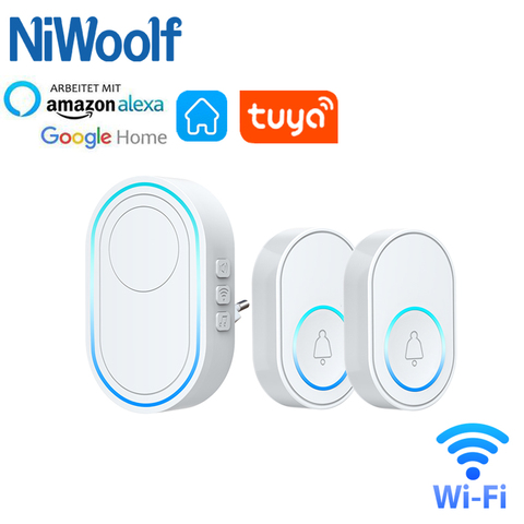 NEW 58 sound Home Welcome Doorbell Intelligent Wireless Doorbell Remote or tuya smart WIFI DoorBell home Alarm System EU US Plug ► Photo 1/6