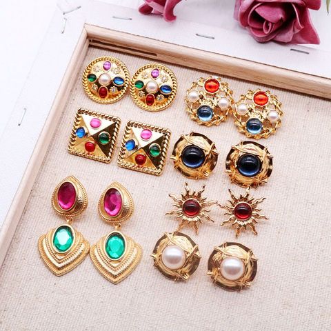 Free Shipping Geometric Alloy Earrings Colorful Party Fashion For Women Girls ► Photo 1/6