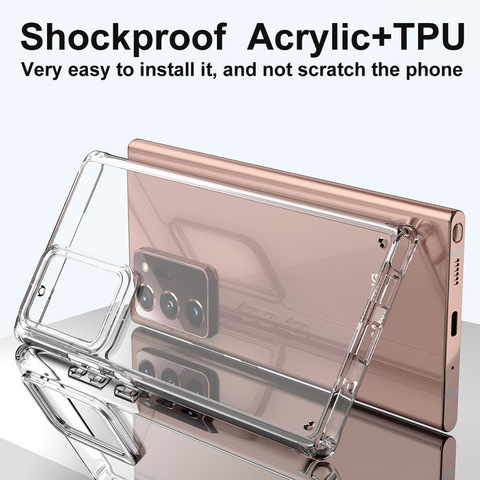 Ultra Thin Clear Shockproof Case For Samsung Galaxy Note 20 Ultra Soft Airbag Hard PC Back Cover For Galaxy S20 S10 Plus Note 10 ► Photo 1/6