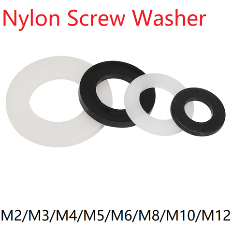 50pcs Nylon Screw Washer M3 M4 M5 M6 M8 M10 M12 Plastic Seals Spacer Plated Flat Insulation Plain Round O Ring Gasket ► Photo 1/6