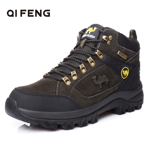 Genuine Leather Outdoor Sports Ankle Hiking Boots, Fashion Calfskin Suede Trekking Shoes, Men Rock Mountain Climbing Footwear ► Photo 1/6