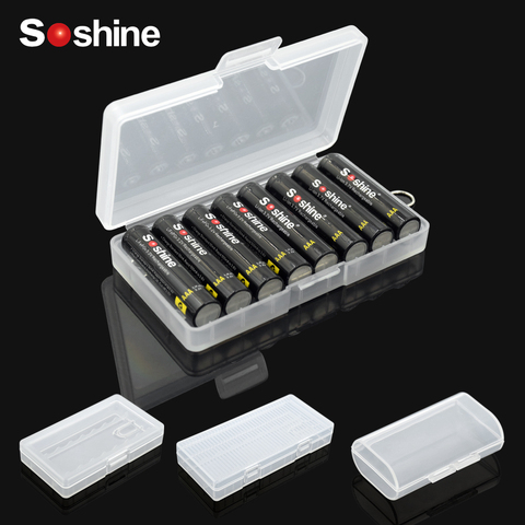 Hard Plastic Case Holder Storage Box Cover for 2x 4x 8x AA AAA Battery Box Container Bag Case Organizer Box Case with Clips ► Photo 1/6