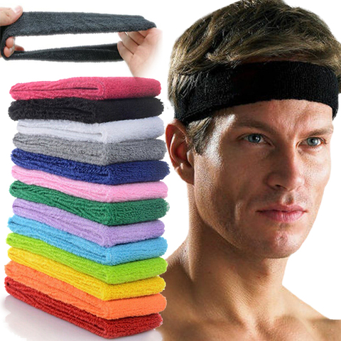 Unisex Sport Cotton Sweatband Headband for Men Women Yoga Hairband Gym Stretch Head Bands Strong Elastic Fitness Basketball Band ► Photo 1/6