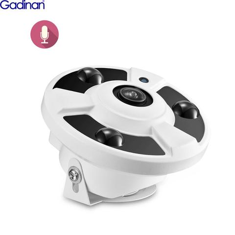 Gadinan H.265AI 5MP 2592x1944P 1.7mm Fisheye Lens Panoramic ONVIF Outdoor Wired Audio IP Camera Built-In Mic CCTV 3MP 2MP XMEye ► Photo 1/6