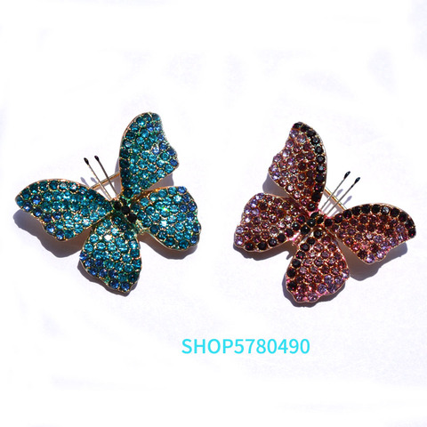 Classic Jewelry Butterfly brooches Vintage pins Rhinestone Delicate Brooches for Women Bridal Gift Dress Accessories Elegant Pin ► Photo 1/6
