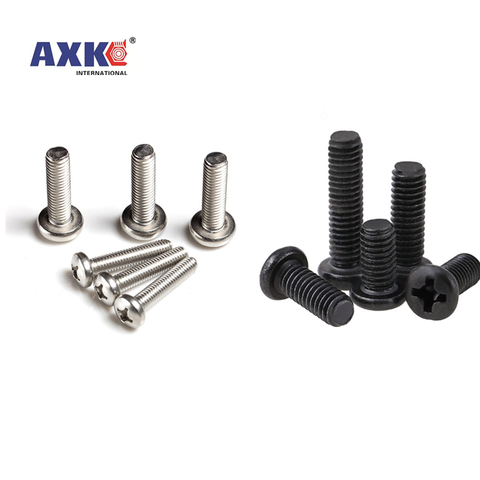 50X M1 M1.2 M1.4 M1.6 M2 M2.5 M3 M4 Mini Micro Small Light Black A2 304 Stainless steel Cross Phillips Pan Head Screw Round Bolt ► Photo 1/6