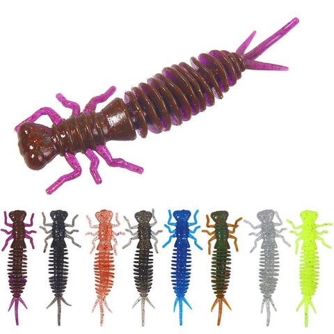 POETRYYI Larva Soft Lures 50mm 75mm 100mm Artificial Lures Fishing Worm Silicone Bass Pike Minnow Swimbait Jigging Plastic Baits ► Photo 1/6