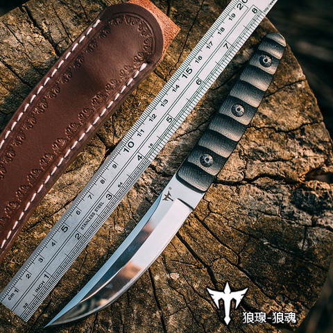 Volton Outdoor sharp knife, portable defense knife, field survival straight knife, wild jungle knife, fine knife 9cr18mov blade ► Photo 1/6