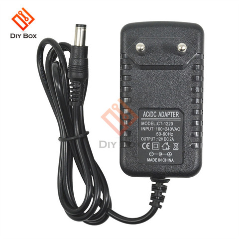 AC 100 -240V DC 12V 2A US EU Plug power Adapter supply Converter Charger 5.5*2.1mm Interface Line length 1m ► Photo 1/6