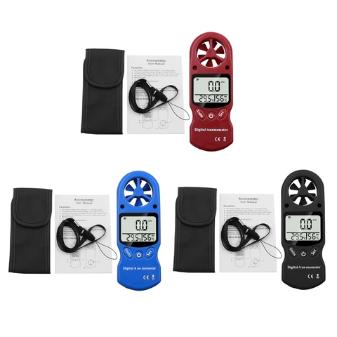 Handheld LCD Display Digital Anemometer Wind Speed Meter Hygrometer Thermometer Air Flow Velocity Gauge Temperature Test ► Photo 1/1