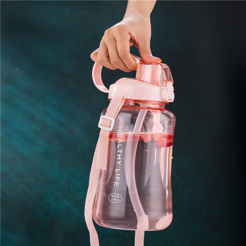 1.5L Clear Big Gallon of Drinking Water Bottles Plastic Large Capacity For GYM Fitness Tourism BPA FREE Sports Bottle with Straw ► Photo 1/6