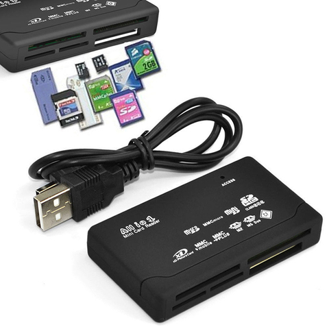 JETTING All in One Memory Card Reader USB External SD SDHC Mini Micro M2 MMC XD CF 4 Colors 6.9 X 4 X 1.2cm ► Photo 1/5