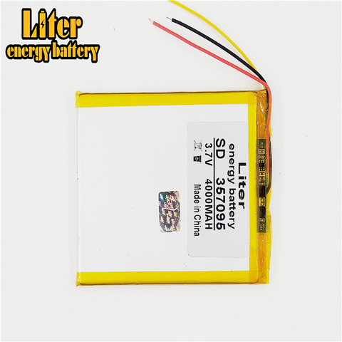 Three wire battery.3.7V 4000mah (polymer lithium ion battery) Li-ion battery for tablet pc 7 inch MP3 MP4 [357095] ► Photo 1/4