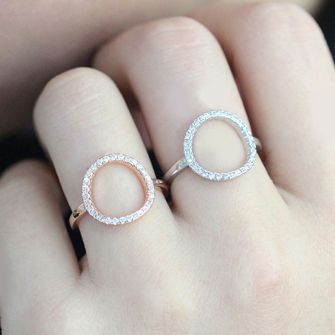 ZHOUYANG Ring For Women Summer Circle  Personality Sweet Gift Rose Gold Color All Size Fashion Jewelry R843 R844 ► Photo 1/6