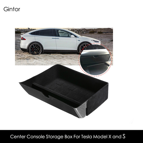 Carbon Car Style Center Console Storage Box Drawer Tray For Tesla Model For Tesla Model X Model S 2012 -2022 ► Photo 1/6