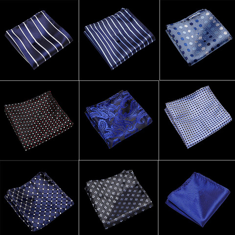 100% Silk Men's Hankerchief Scarves Vintage Hankies Men's Pocket Square Handkerchiefs Striped Solid Handkerchief 22*22 cm ► Photo 1/6
