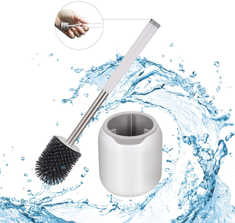 TPR Toilet Brush Rubber Head Holder Cleaning Brush For Toilet Wall Hanging Household Floor Bathroom Cleaning Tool with Tweezers ► Photo 1/6