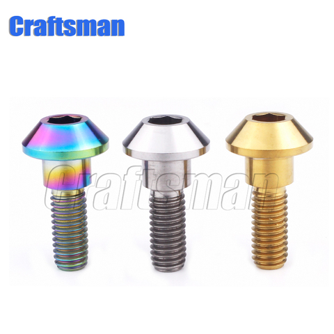 6Pcs Titanium Bolt Screw M6 X 20mm Tapered Ball Allen Key Head Bolts for Yamaha Motorcycle Brakes ► Photo 1/6