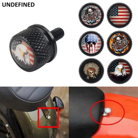 Universal Rear Billet Motorcycle Seat Mount Knurled Bolt Screw Cap For Harley Softail Dyna Sportster 2009-2014 Wheel Bolt Caps ► Photo 1/6