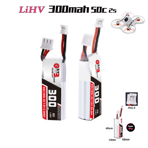 LiPo 2S HV GAONENG GNB 7.6v 300mah 50C/100C Battery for FPV EMAX TinyHawk S RC Quadcopter Indoor drone RC Parts PH2.0 ► Photo 1/6