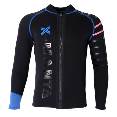 Men's 3mm Neoprene Wetsuits Jacket Top Front Zip Wakeboard Scuba Diving Wet Suit Swimming Diving Snorkeling Wetsuit Swimwear ► Photo 1/6