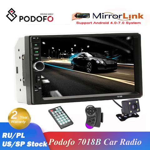 Podofo 2 Din Car Radio Bluetooth 7