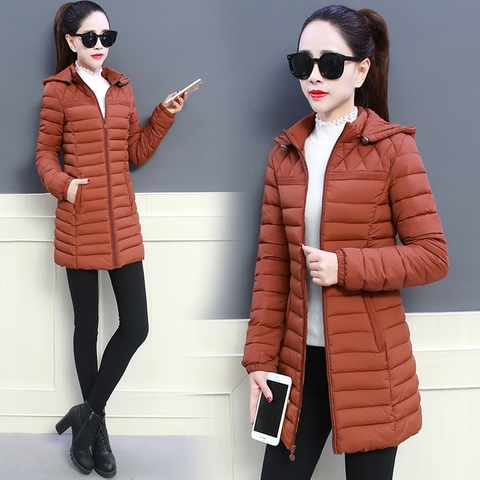 Winter Detachable Hooded Jacket Women 2022 Winter Autumn Slim Warm Jackets Outwear Women Parkas Medium Long Coats Plus Size 6XL ► Photo 1/6