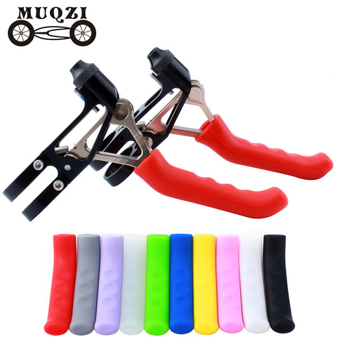 MUQZI 1pair Bicycle Brake Handle Lever Silicone Sleeve Cover MTB Fixed Gear Universal Type Brake Lever Protection Cover Cycling ► Photo 1/6