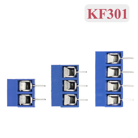 10pcs KF301 2P/3P/4P Blue KF301-5.0 KF301 Screw 5.0mm Straight Pin PCB Screw Terminal Block Connector Splicing type ► Photo 1/6